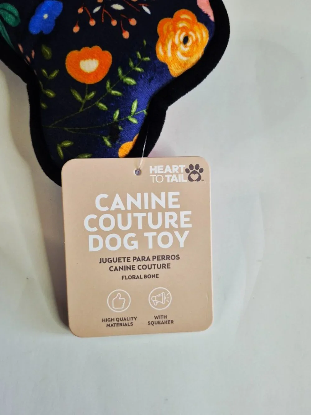 Heart to Tail Canine Couture Dog Toy Flora Bone, New with Tag